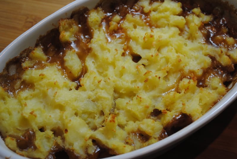 Sausage and mash potato bake recipe Recipe