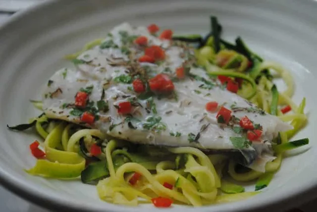 Healthy Haddock and Courgette Noodles recipe