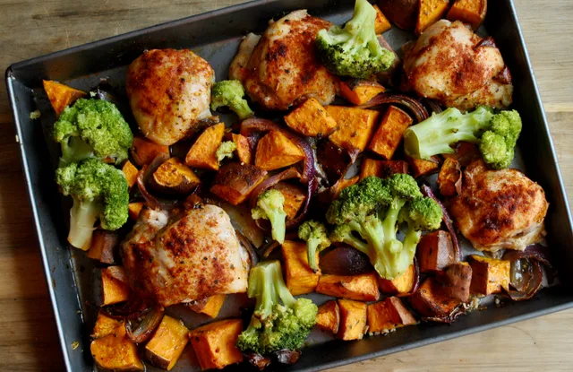 chicken sweet potato tray bake recipe - 2