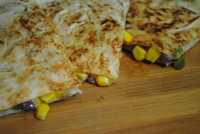 Crunchy veggie quesadillas