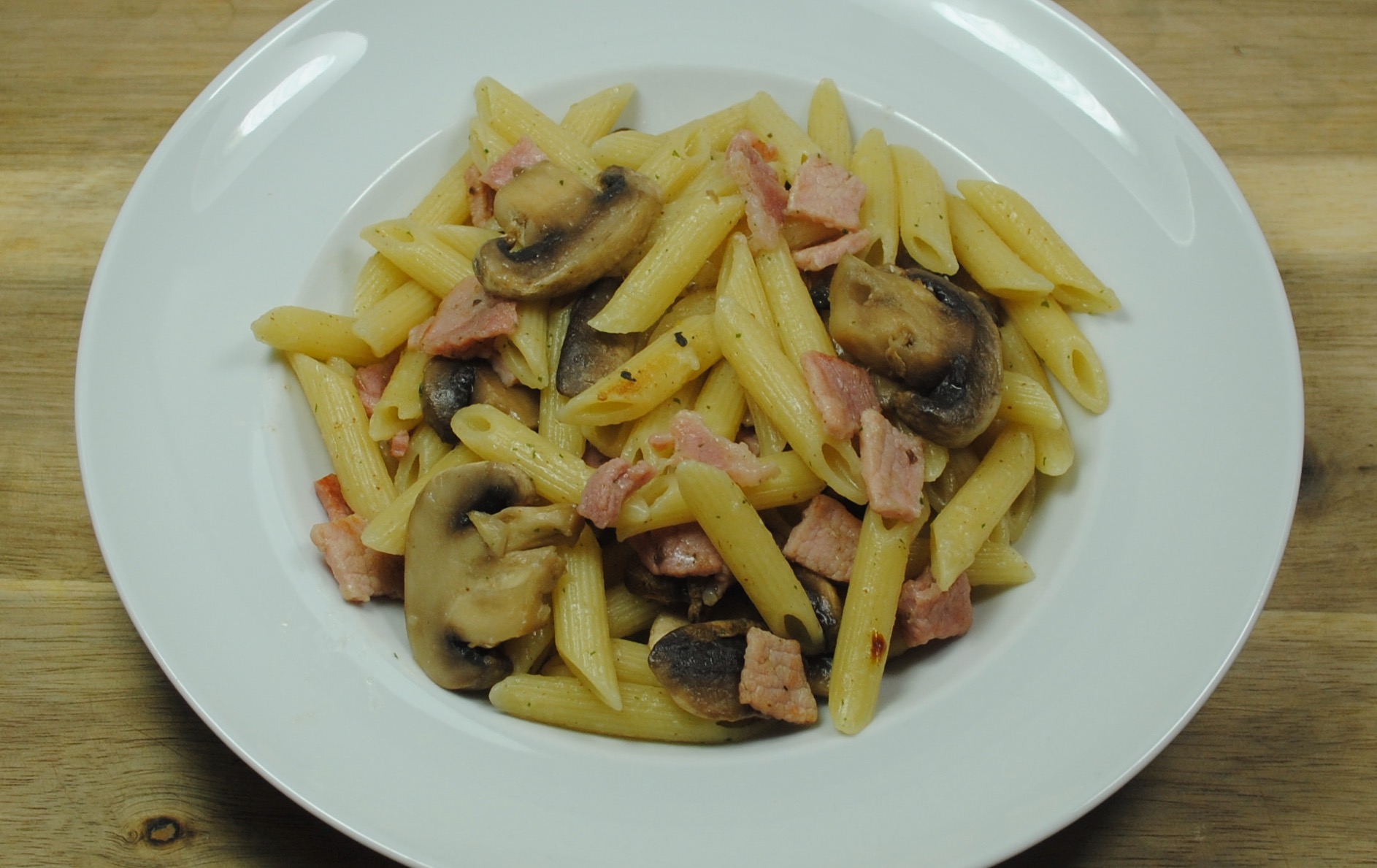 Bacon, Garlic And Mushroom Pasta Recipe - 1