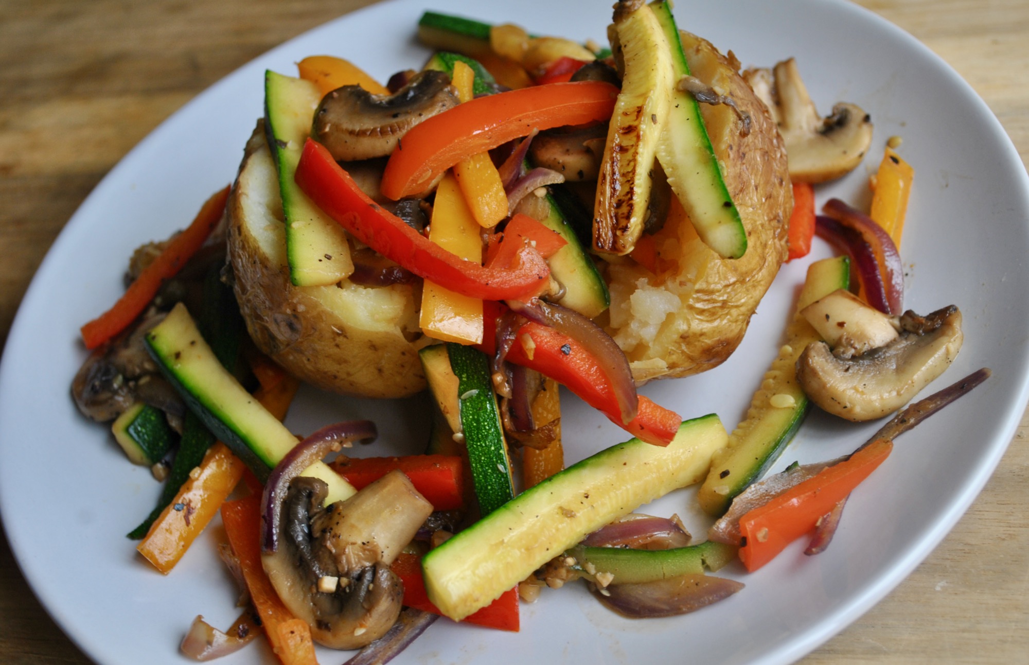 jacket potato fried vegetables recipe - 1