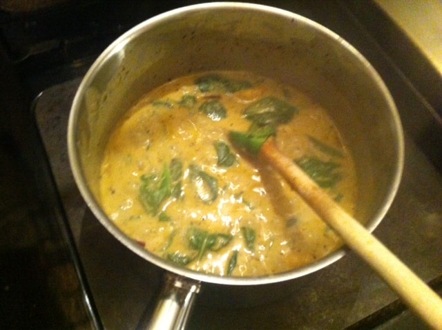 Creamy spinach & coconut curry