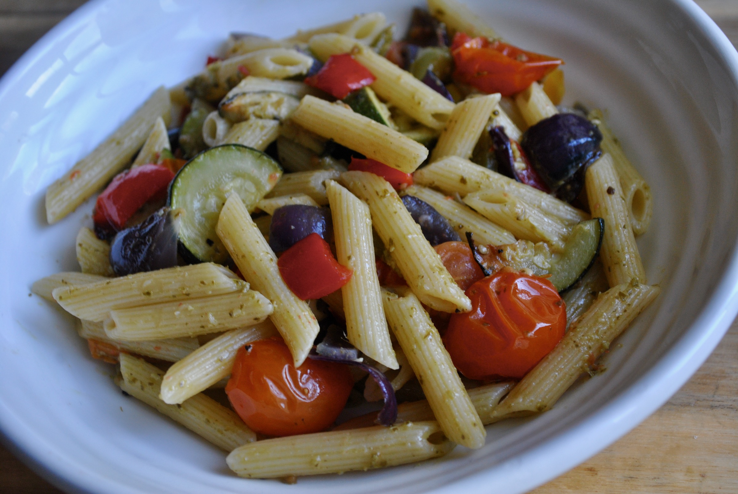 pesto roasted vegetable pasta recipe - 2
