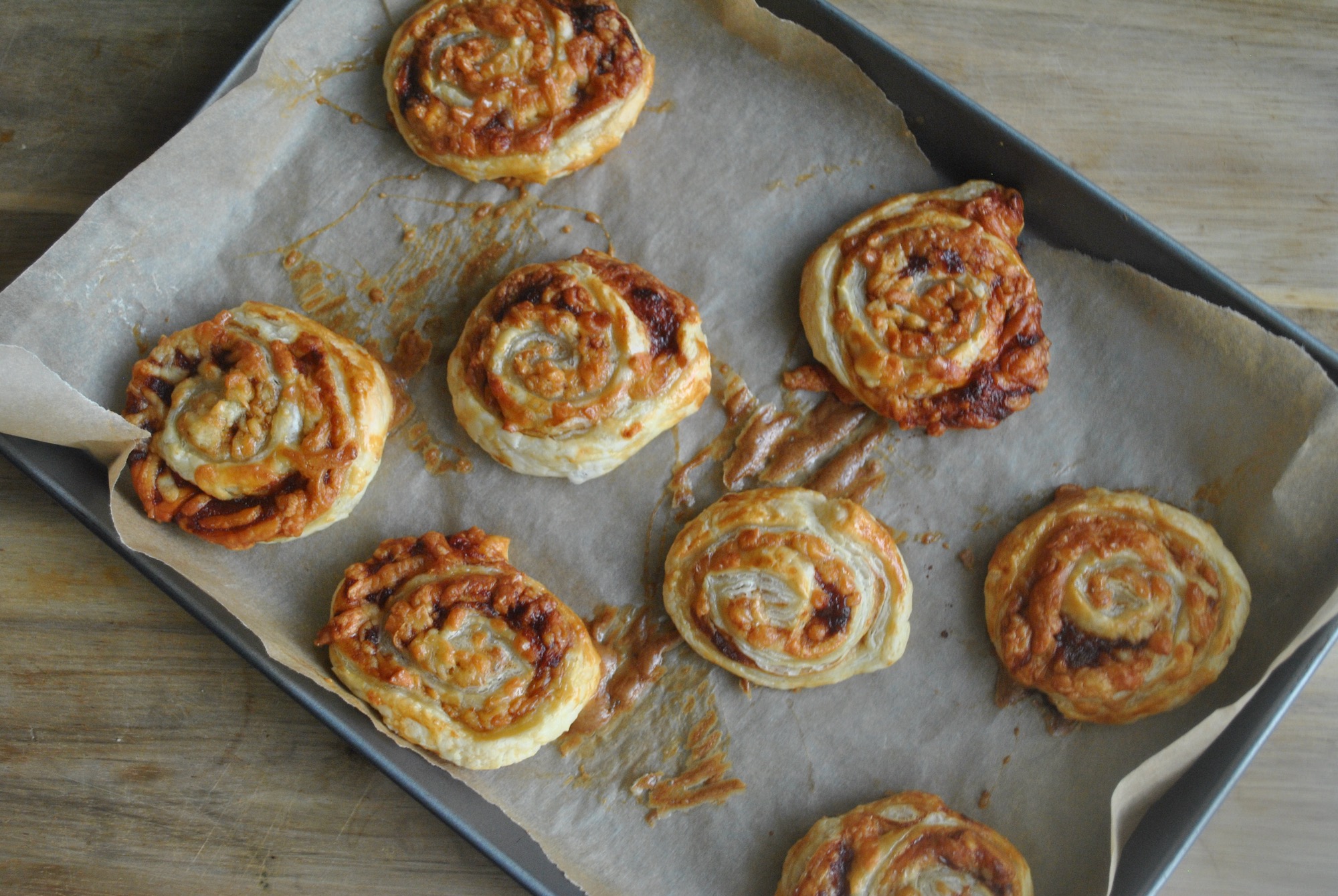 marmite cheese puff pastry wheels recipe - 1
