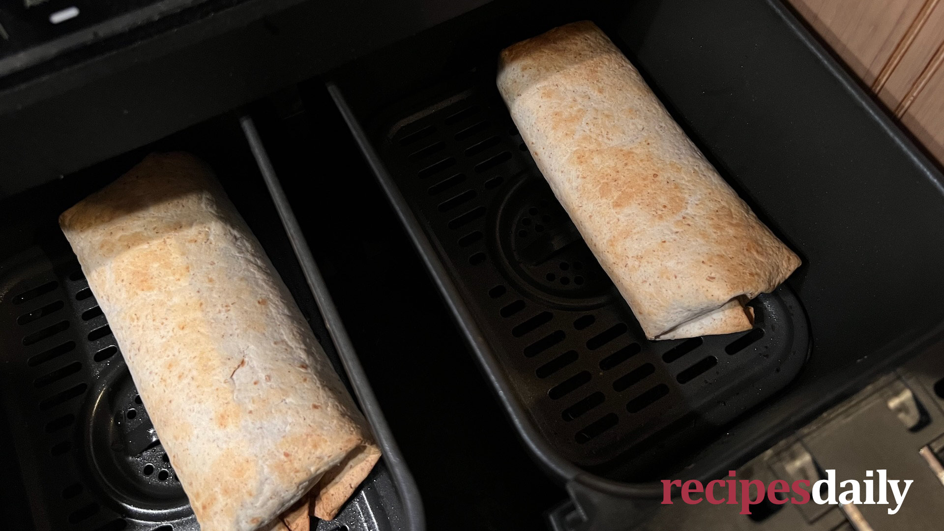Wraps Being Toasted in An Air Fryer