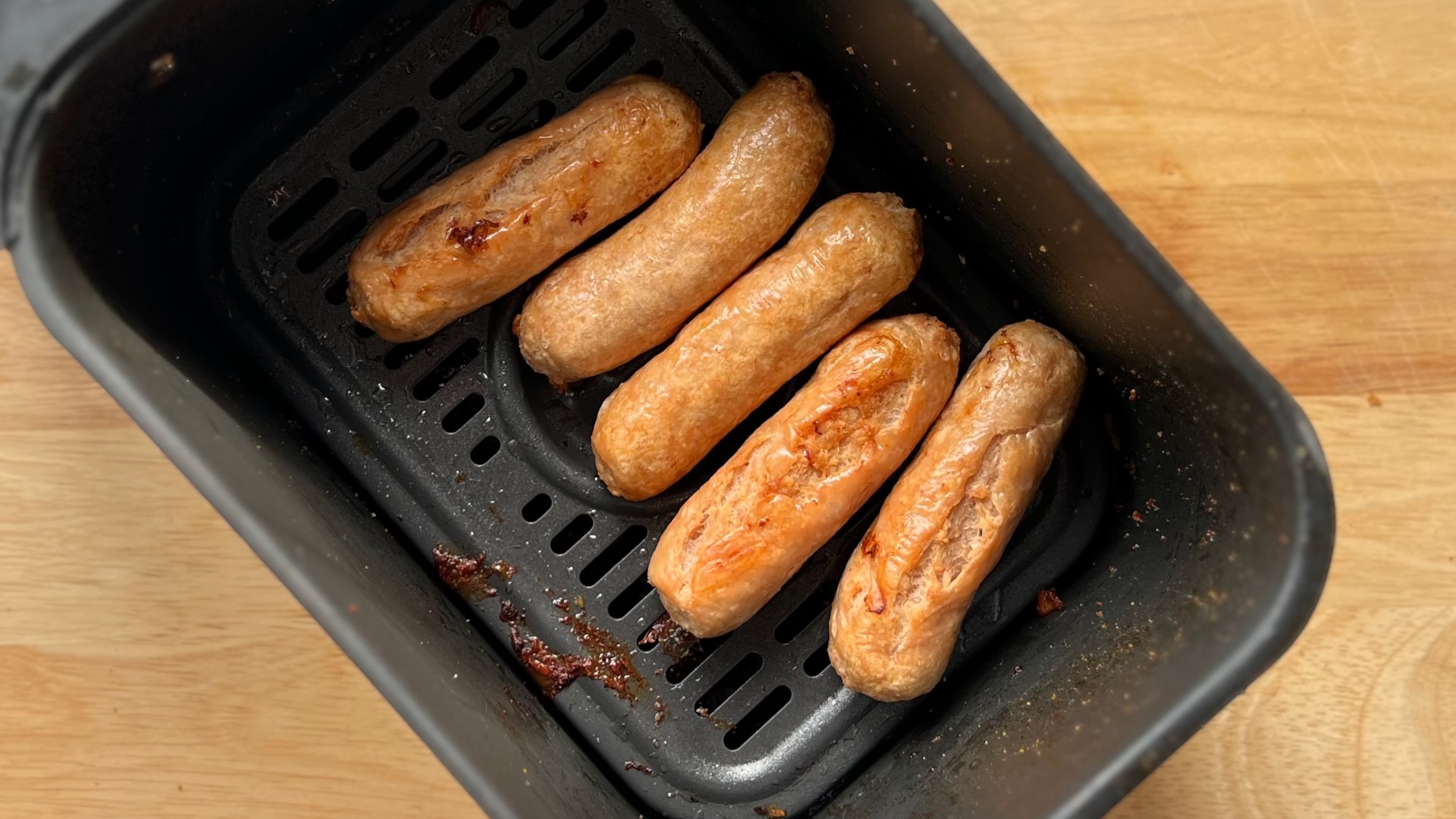 Frozen sausages in the air fryer
